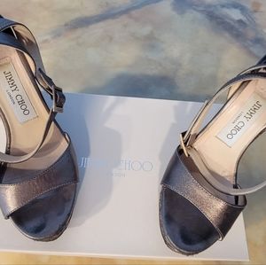 Jimmy Choo bronze wedge sandal size 7